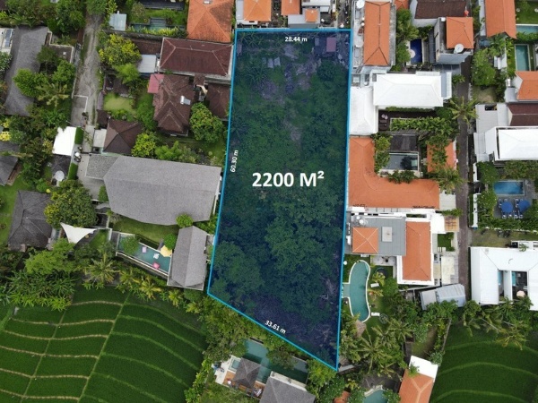 Freehold 2200 Sqm Land Minutes Drive to Berawa Beach